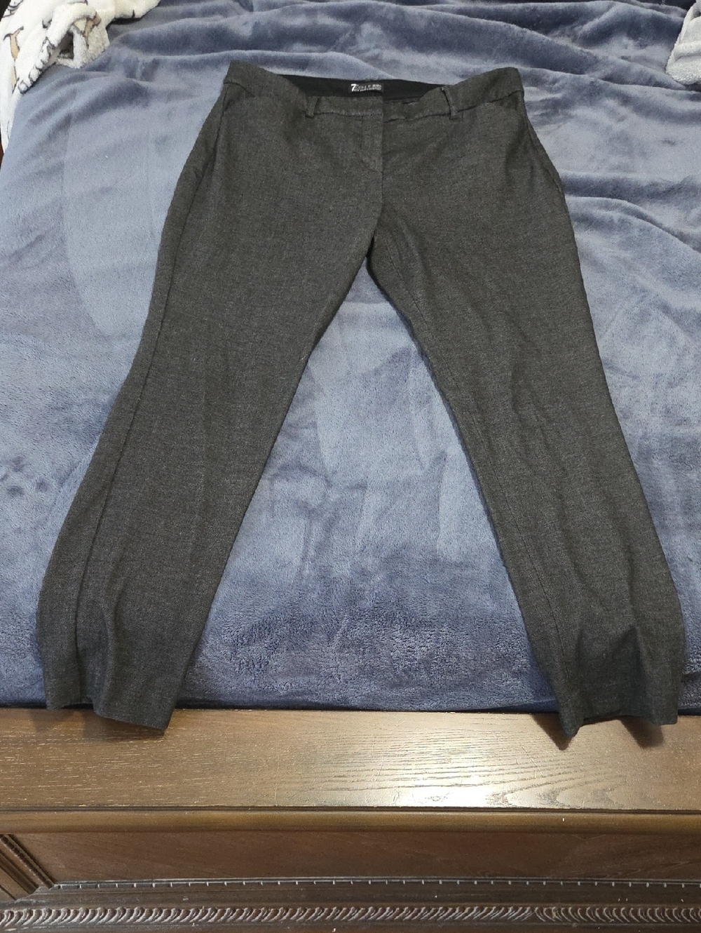 Tailored Cropped Work Pants - Dark Gray